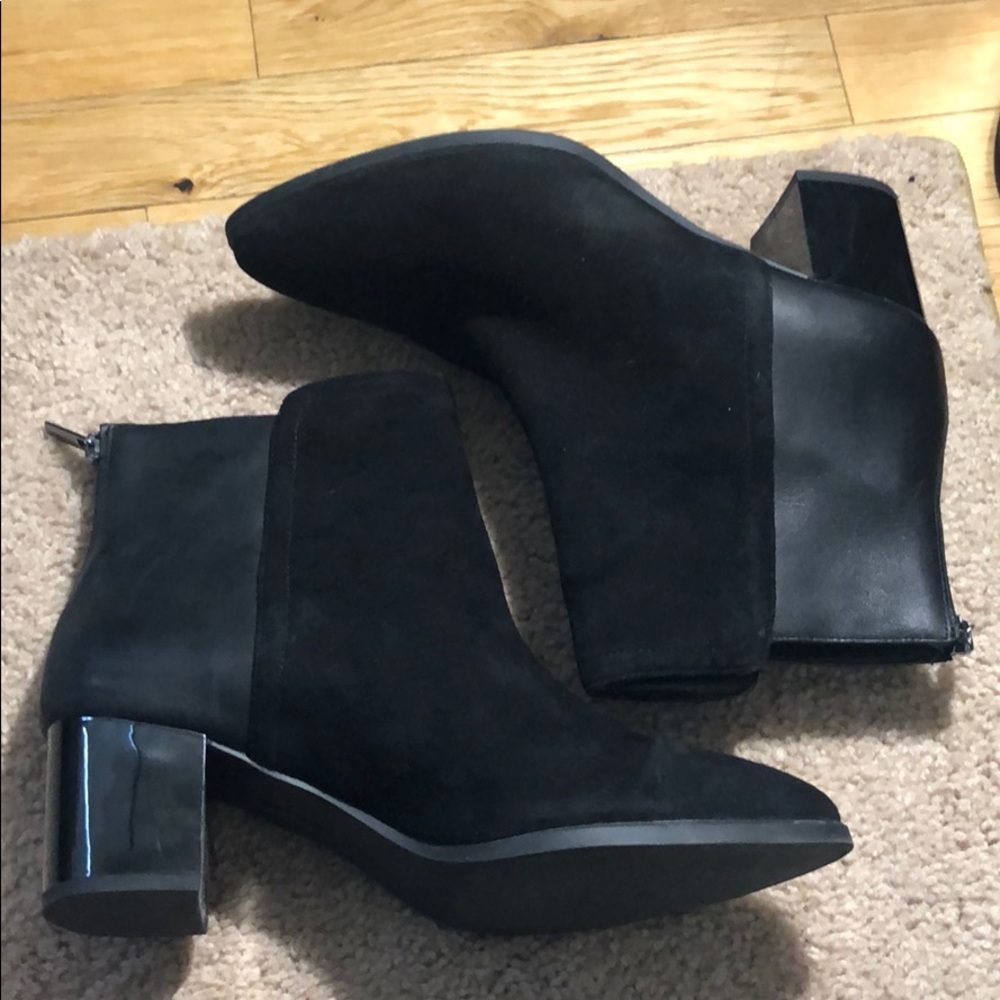 Suede/Leather Black Booties